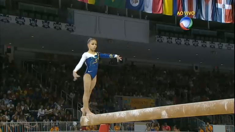 Ginástica Artística Flavinha Saraiva fica em quinto lugar na prova da trave Record TV R