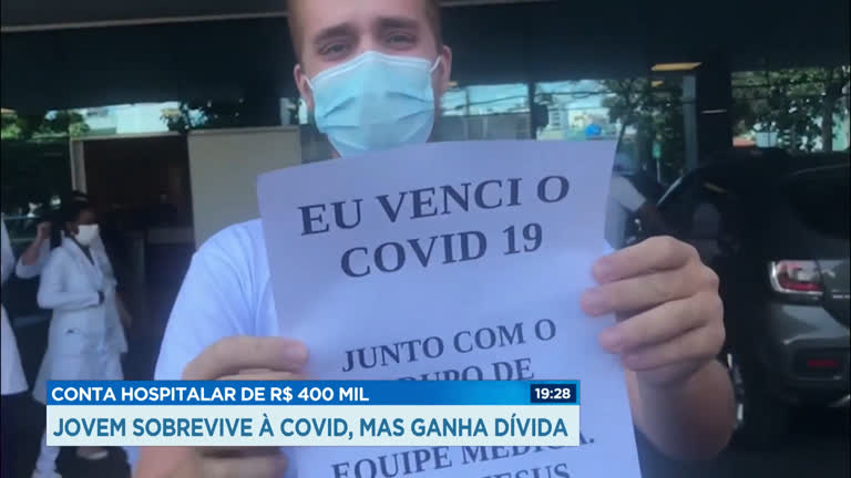 Vídeo: Jovem vence covid mas recebe conta de R$ 400 mil de hospital