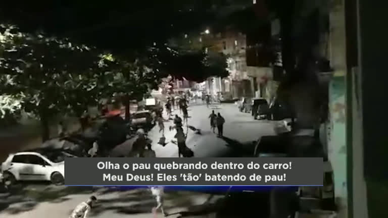 Vídeo: Torcedores rivais usam pedaços de pau e pedras em confronto