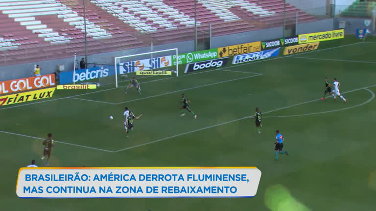 Vídeo: América derrota Fluminense e interrompe sequência sem vitórias