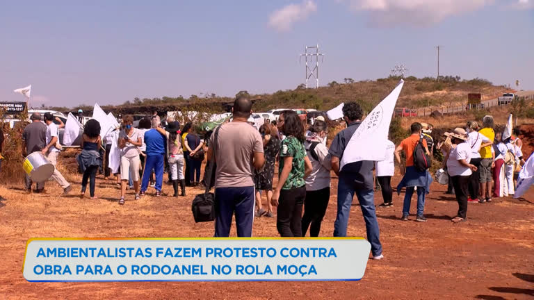 Vídeo: Ambientalistas fazem protesto contra obra de Rodoanel em Minas
