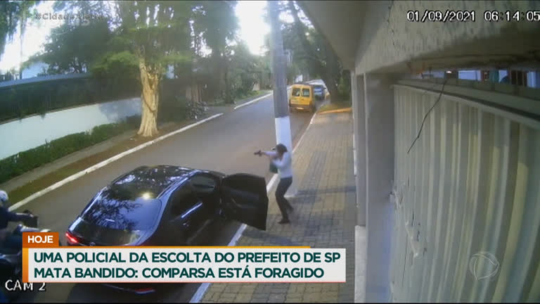 Vídeo: Polícia busca criminoso que tentou roubar carro de escolta do prefeito de SP