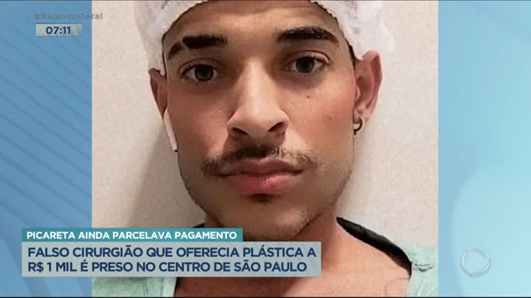 Vídeo: Falso cirurgião que oferecia plástica a R$ 1 mil é preso no centro de SP