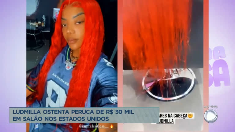 Vídeo: Ludmilla ostenta peruca de R$ 30 mil nos Estados Unidos