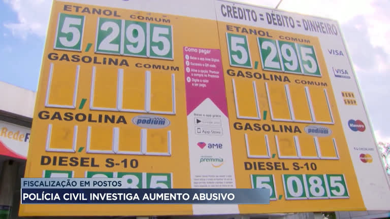 Vídeo: Polícia Civil fiscaliza preço de combustíveis em postos de BH