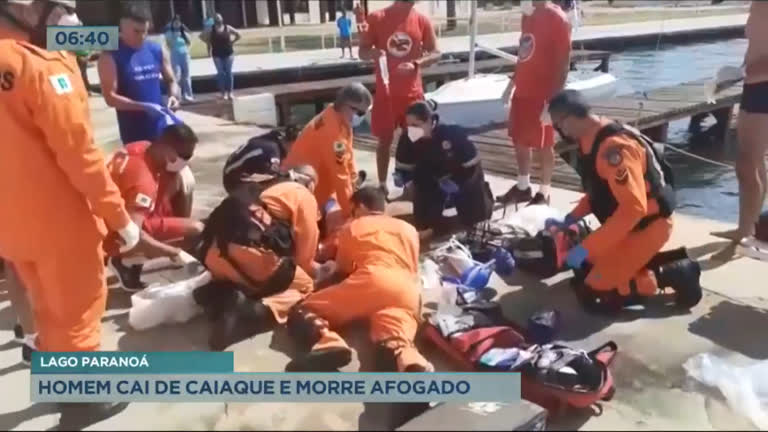 Vídeo: Homem morre afogado no Lago Paranoá após cair de caiaque