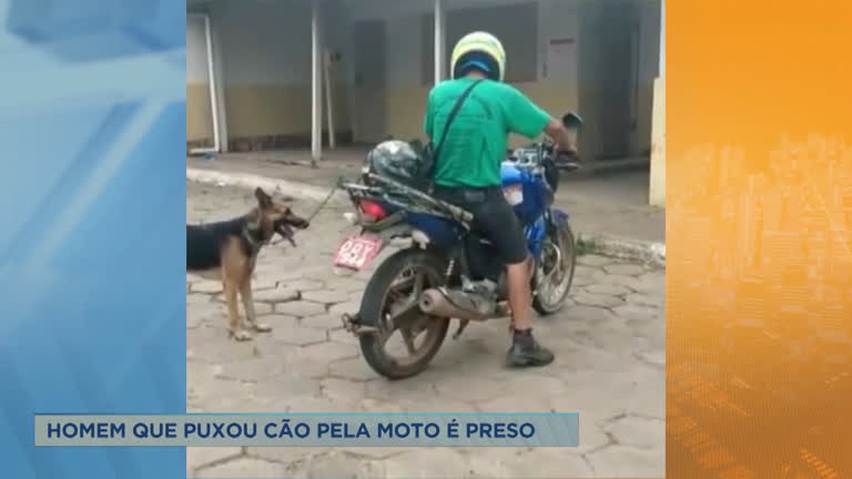 Vídeo: Homem é preso depois de puxar cão pela moto, em Santa Bárbara (MG)
