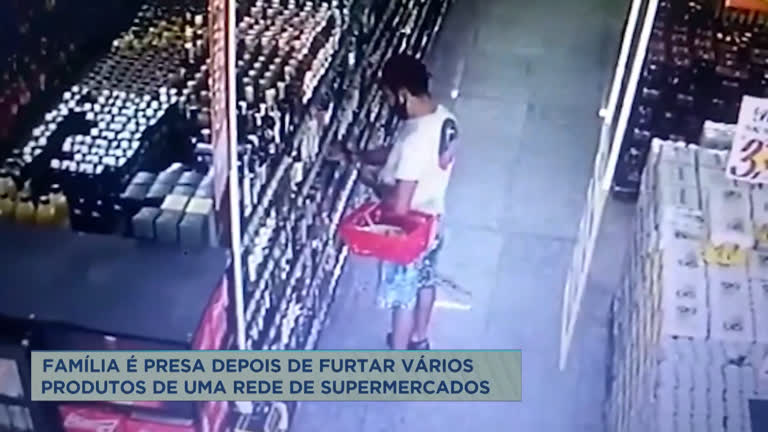 Vídeo: Família é presa depois de furtar produtos de supermercado na Grande BH
