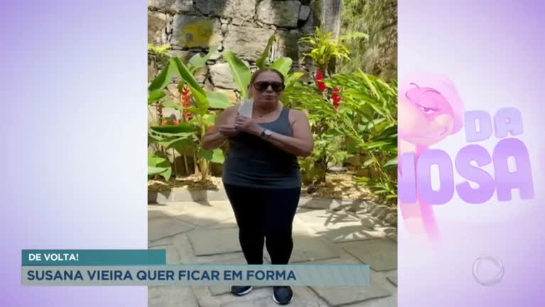 Vídeo: Suzana Vieira comemora que pode voltar para a academia