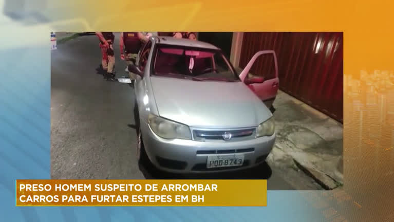 Vídeo: Suspeito de arrombar carros para furtar estepes é preso em BH
