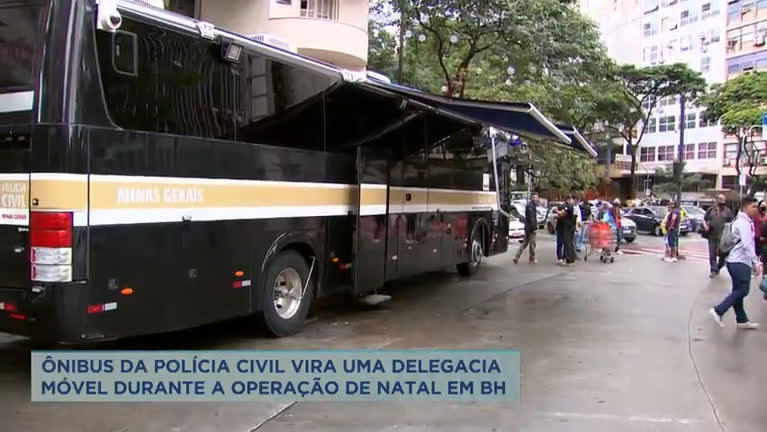Vídeo: Ônibus da Polícia Civil funcionará como delegacia na Praça Sete