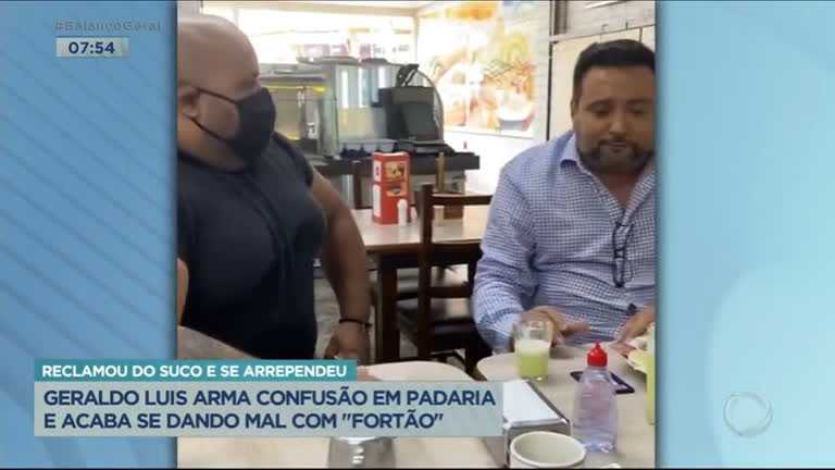 Vídeo: Geraldo Luís reclama de suco em padaria e se dá mal