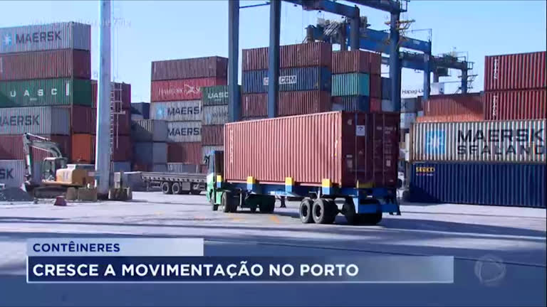 Vídeo: Porto tem crescimento de movimentação de contêineres