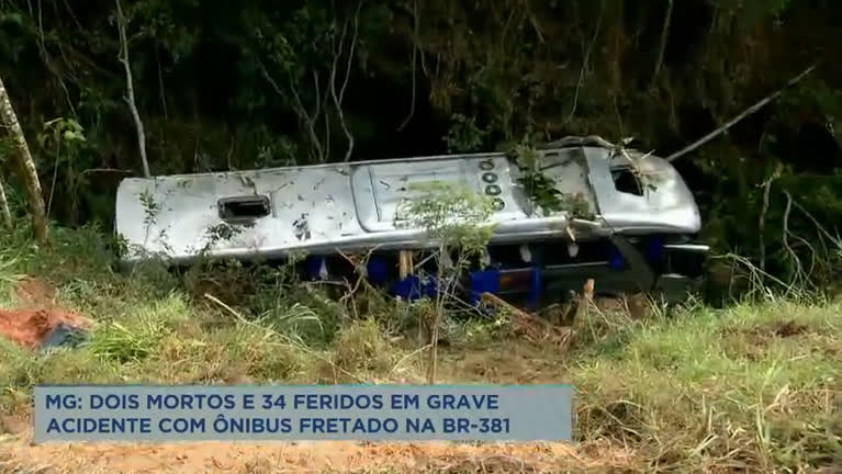 Vídeo: Acidente deixa dois mortos e 34 feridos em João Monlevade (MG)