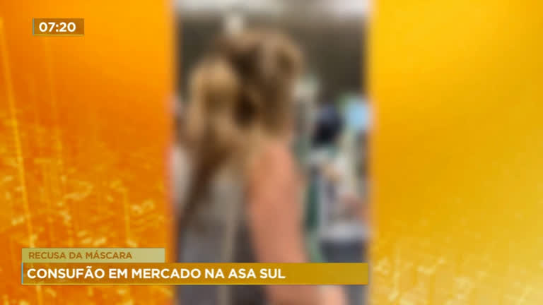 Vídeo: Mulher se recusa a usar máscara em supermercado no DF e causa confusão