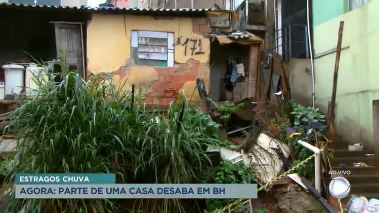 Vídeo: Casa na Vila Leonina, em BH, desaba após chuvas