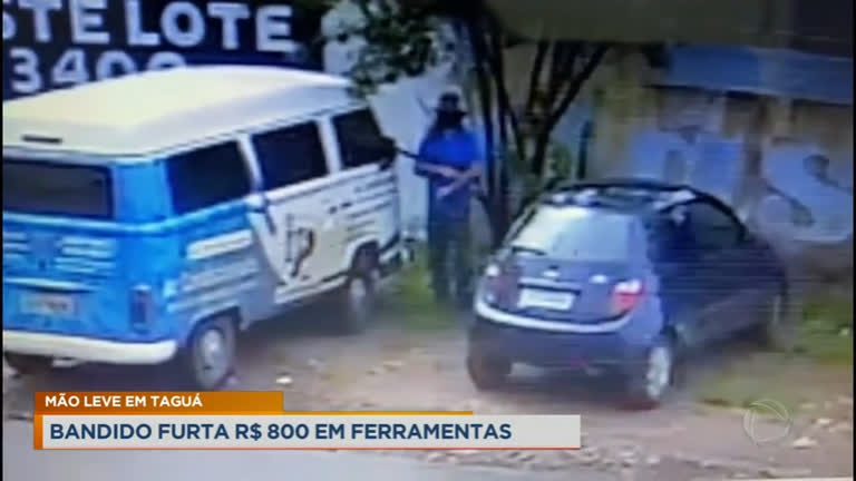 Vídeo: Bandido furta carro e dá prejuízo de R$ 800 em ferramentas
