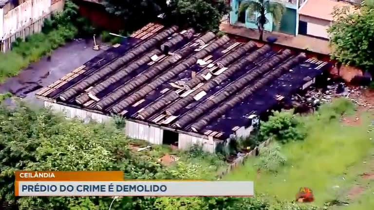 Vídeo: Prédio abandonado usado para crimes é demolido em Ceilândia