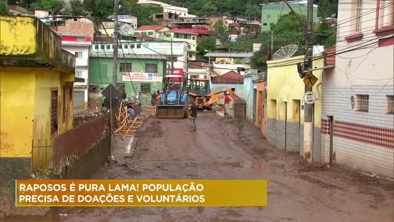 Vídeo: Cidade de Raposos (MG) está coberta de lama após chuvas