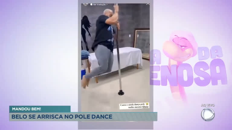 Vídeo: Belo é filmado arriscando dança em pole dance