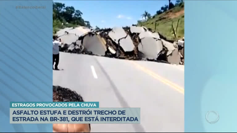 Vídeo: MG: asfalto estufa em Nova Era e BR-381 é totalmente interditada