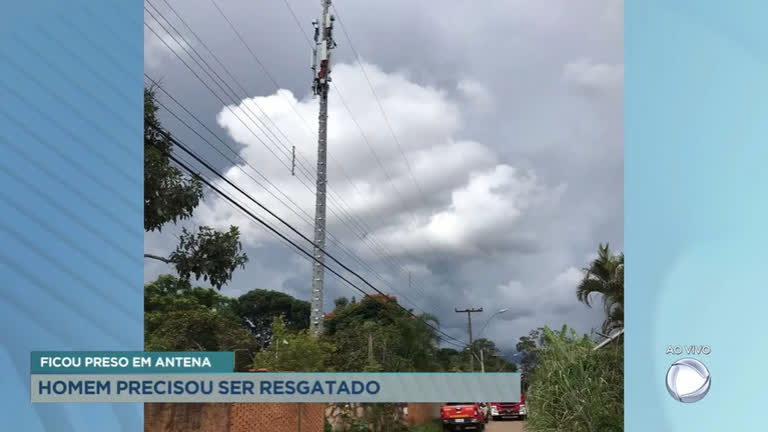 Vídeo: Após passar mal, homem é resgatado de torre de 30 m de altura