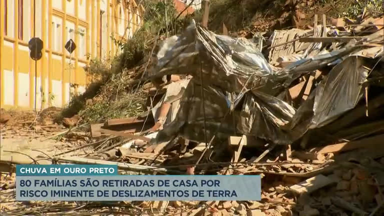 Vídeo: Pelo menos 80 famílias são evacuadas em Ouro Preto (MG)