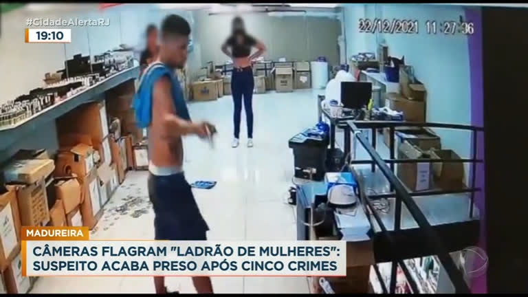 Vídeo: Homem é preso após assaltar lojas na zona norte do Rio