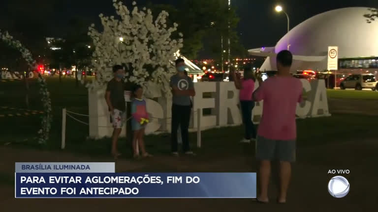 Vídeo: Para evitar aglomerações, evento Brasília Iluminada chega ao fim