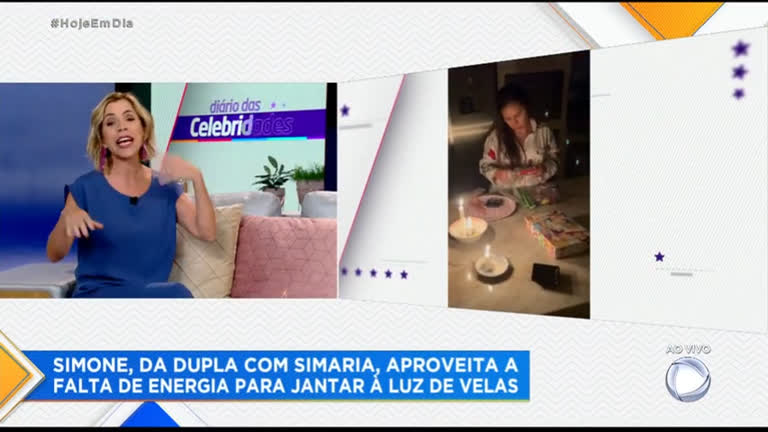 Vídeo: Simone aproveita falta de energia para jantar à luz de velas