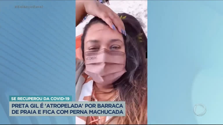 Vídeo: Preta Gil é atropelada por barraca de praia