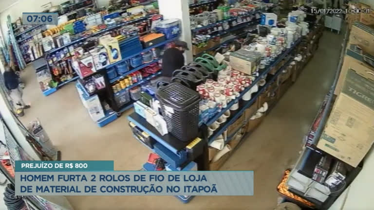 Vídeo: Câmera de segurança flagra furto em loja de material de construção no Itapoã (DF)