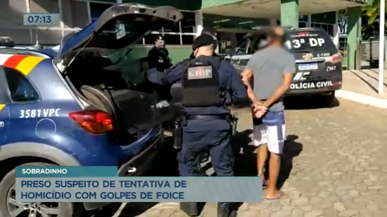 Vídeo: Polícia prende suspeito de tentativa de homicídio com golpes de foice