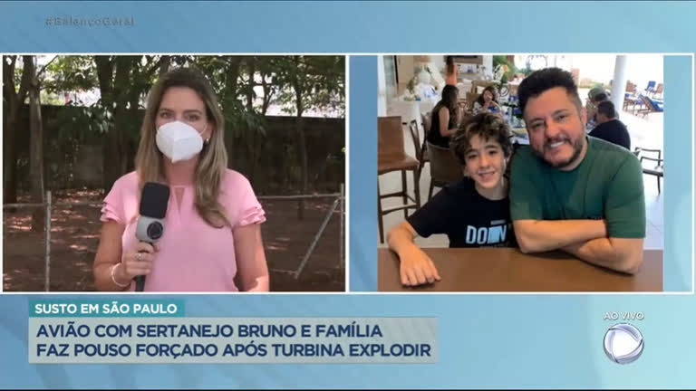 Vídeo: Avião com sertanejo Bruno e família faz pouso forçado após turbina explodir