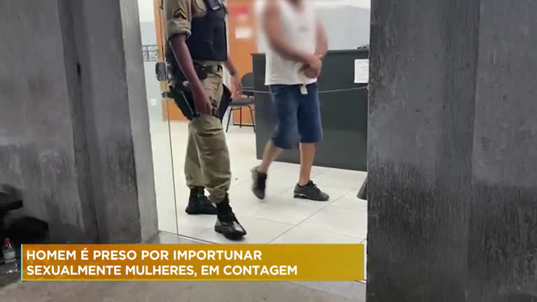 Vídeo: Homem é preso em Contagem (MG) suspeito de importunação sexual