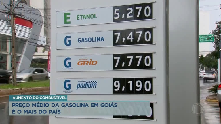 Vídeo: Preço médio da gasolina em Goiás é o mais alto do país