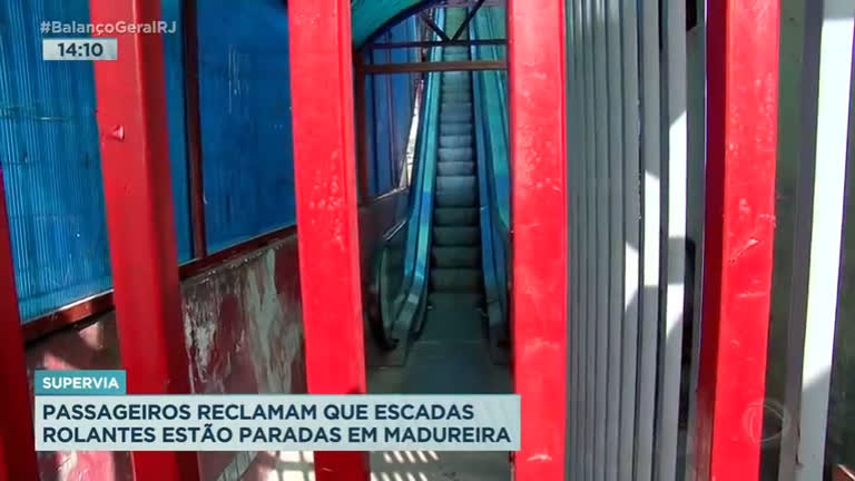 Vídeo: Escadas rolantes da estação de trem de Madureira estão paradas