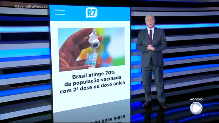 Vídeo: Brasil atinge a marca de 70% da população vacinada com a segunda dose ou dose única