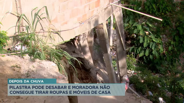 Vídeo: Risco de desabamento deixa moradora de BH fora de casa