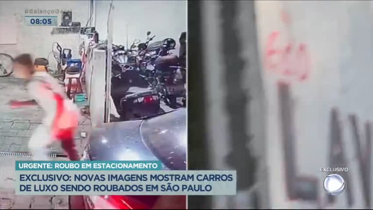 Vídeo: Ladrões invadem estacionamento e roubam cinco carros em São Paulo