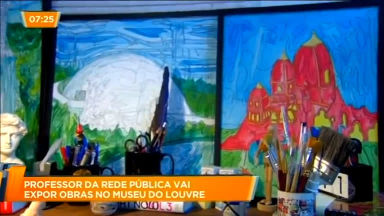Vídeo: Professor da rede pública vai expor suas obras no museu do Louvre, em Paris